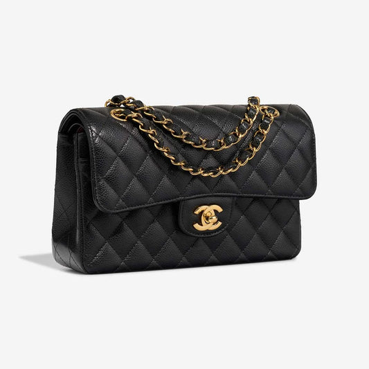 Black Quilted Leather Flap Shoulder Bag