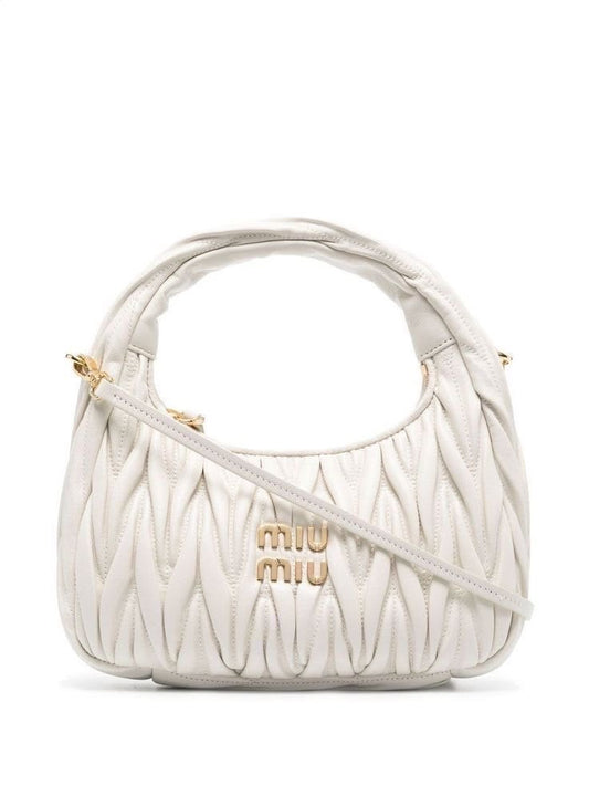 Elegant Matelassé Leather Hobo Shoulder Bag