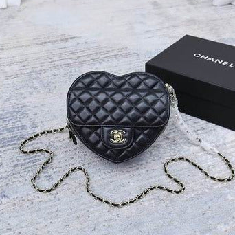 HEART QUILTED MINI BAG – LUXE NOIR EDITION