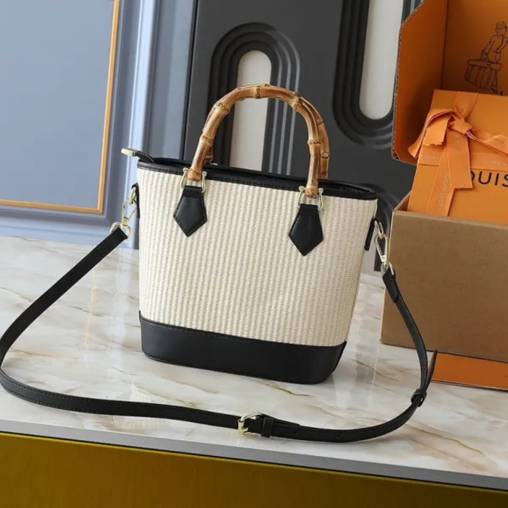 NATURA ELEGANCE TOTE – RAFFIA & LEATHER EDITION