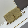KM SHOULDER BAG IN BEIGE RAFFIA