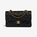 Black Quilted Leather Flap Shoulder Bag