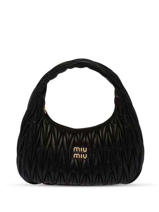 Elegant Matelassé Leather Hobo Shoulder Bag