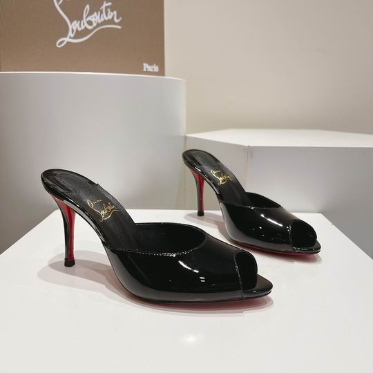 ARCHITECTURAL BLACK OPEN-TOE HIGH-HEEL MULES WITH SLEEK SLIP-ON SILHOUETTE AND POLISHED FINISH