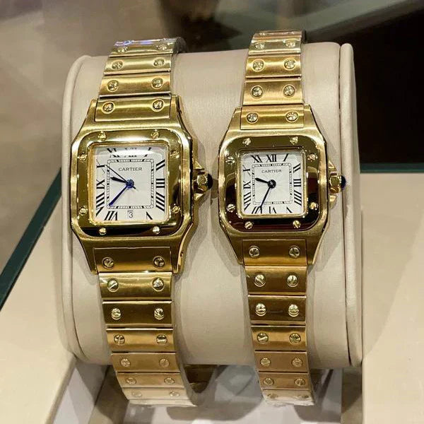 MODERN INDUSTRIAL SQUARE-CASE TIMEPIECE WITH INTEGRATED STAINLESS STEEL LINK BRACELET