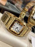 MODERN INDUSTRIAL SQUARE-CASE TIMEPIECE WITH INTEGRATED STAINLESS STEEL LINK BRACELET