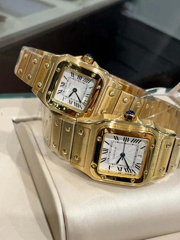 MODERN INDUSTRIAL SQUARE-CASE TIMEPIECE WITH INTEGRATED STAINLESS STEEL LINK BRACELET