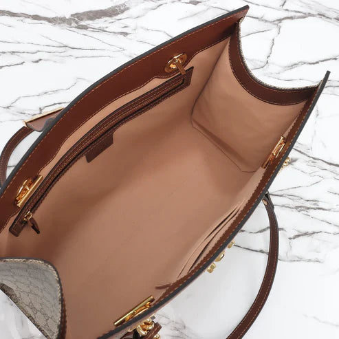 PREMIUM STITCHED LUXURY TOTE WITH GOLD HARDWARE