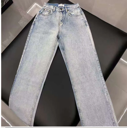 PREMIUM HIGH-WAISTED MONOGRAM DENIM JEANS