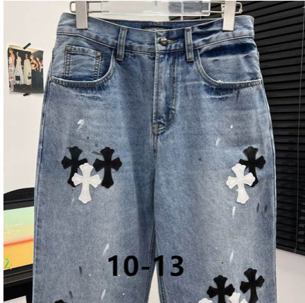 STRAIGHT-LEG EMBROIDERED DENIM JEANS