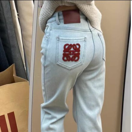 FLEECE-LINED DENIM PANTS