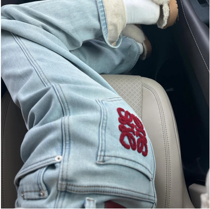 FLEECE-LINED DENIM PANTS