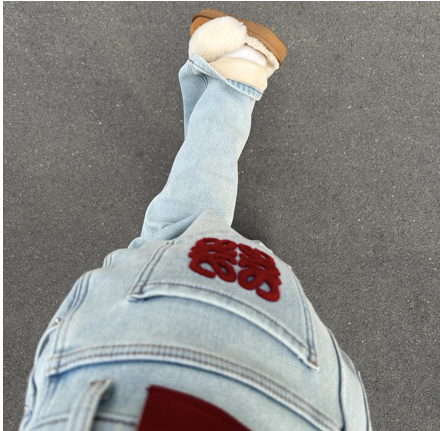 FLEECE-LINED DENIM PANTS