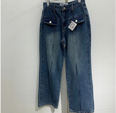 STRAIGHT-LEG DENIM PANTS