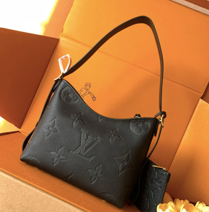 EMBOSSED LEATHER SHOULDER BAG