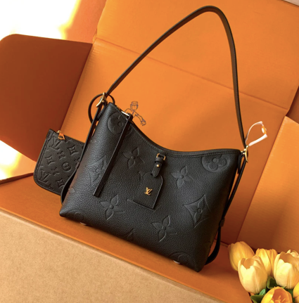 EMBOSSED LEATHER SHOULDER BAG