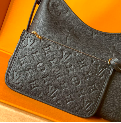 EMBOSSED LEATHER SHOULDER BAG