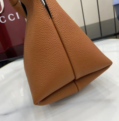 SOFTBIT SHOULDER BAG BROWN LEATHER