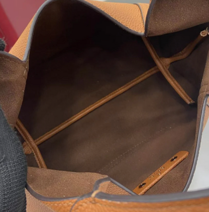 SOFTBIT SHOULDER BAG BROWN LEATHER