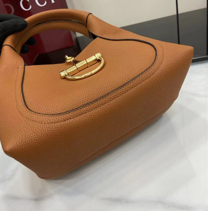SOFTBIT SHOULDER BAG BROWN LEATHER