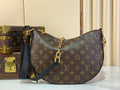 ELEGANT MONOGRAM CRESCENT HANDBAG WITH REMOVABLE GOLD CHAIN