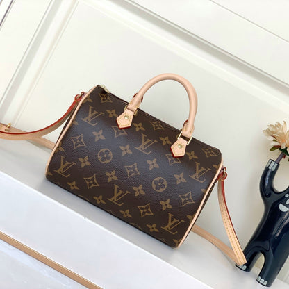ICONIC MONOGRAM MINI SATCHEL WITH VACHETTA LEATHER TRIM