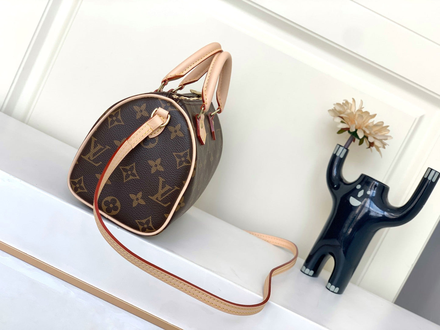 ICONIC MONOGRAM MINI SATCHEL WITH VACHETTA LEATHER TRIM
