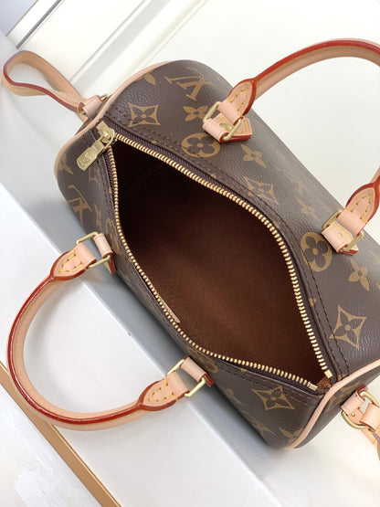 ICONIC MONOGRAM MINI SATCHEL WITH VACHETTA LEATHER TRIM