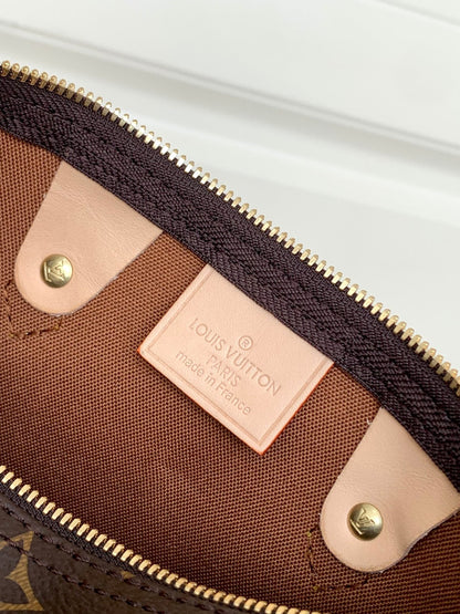 ICONIC MONOGRAM MINI SATCHEL WITH VACHETTA LEATHER TRIM