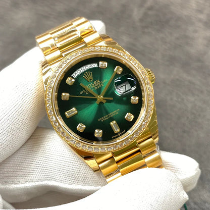 GREEN GOLD DIAL AUTOMATIC WATCH 36 MM