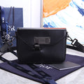 PREMIUM TEXTURED FABRIC AND LEATHER CROSSBODY BAG WITH REFINED COWHIDE HARDWARE