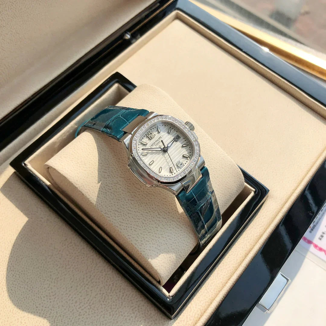 SILVER DIAMOND BEZEL WATCH 36 MM