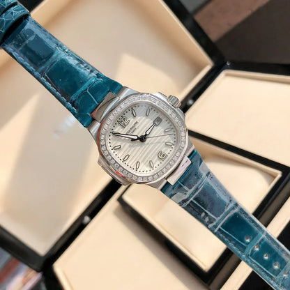 SILVER DIAMOND BEZEL WATCH 36 MM