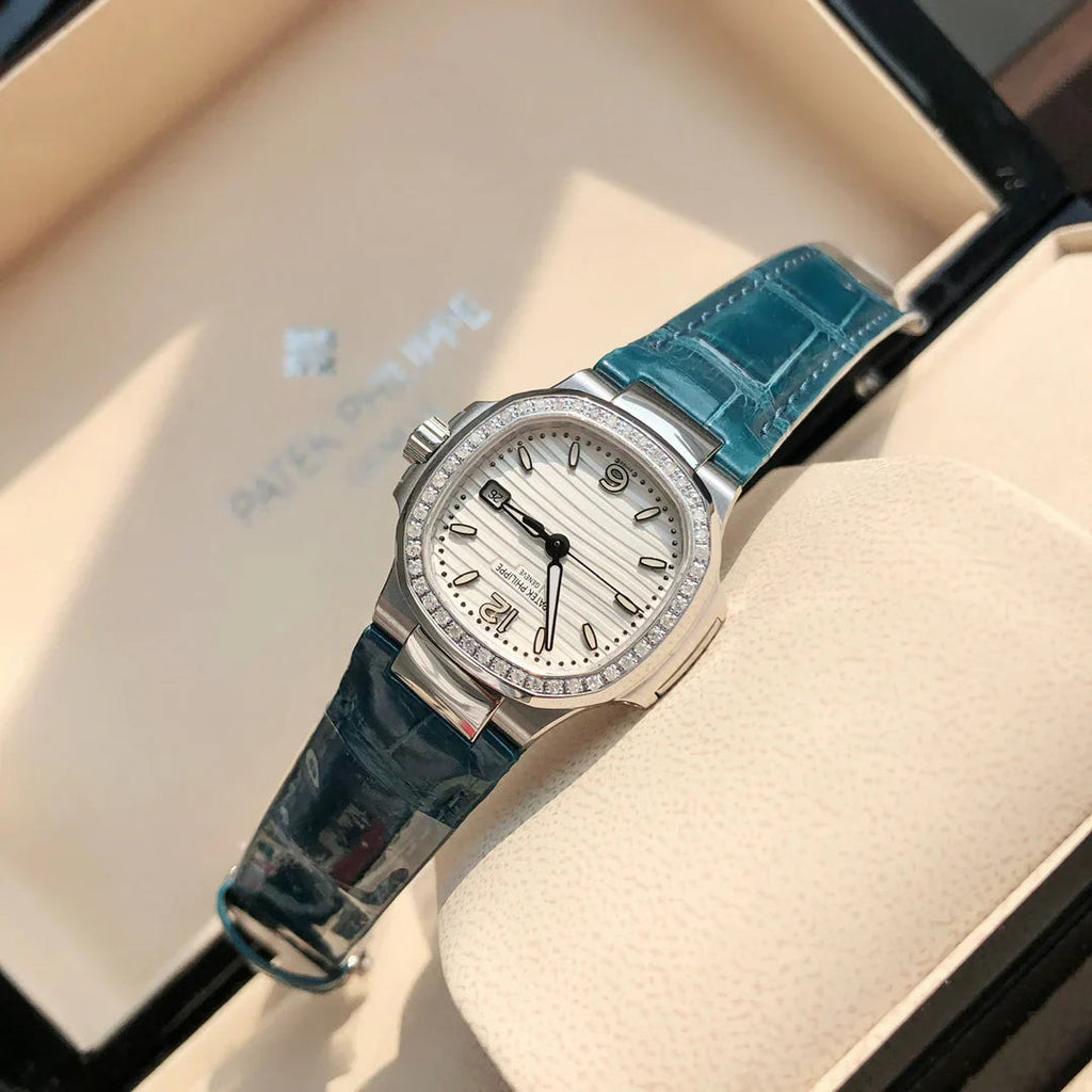 SILVER DIAMOND BEZEL WATCH 36 MM