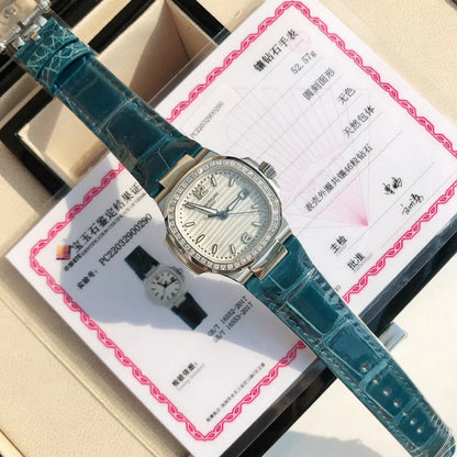 SILVER DIAMOND BEZEL WATCH 36 MM