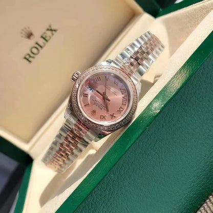 TWO TONE ROSE DIAL WATCH