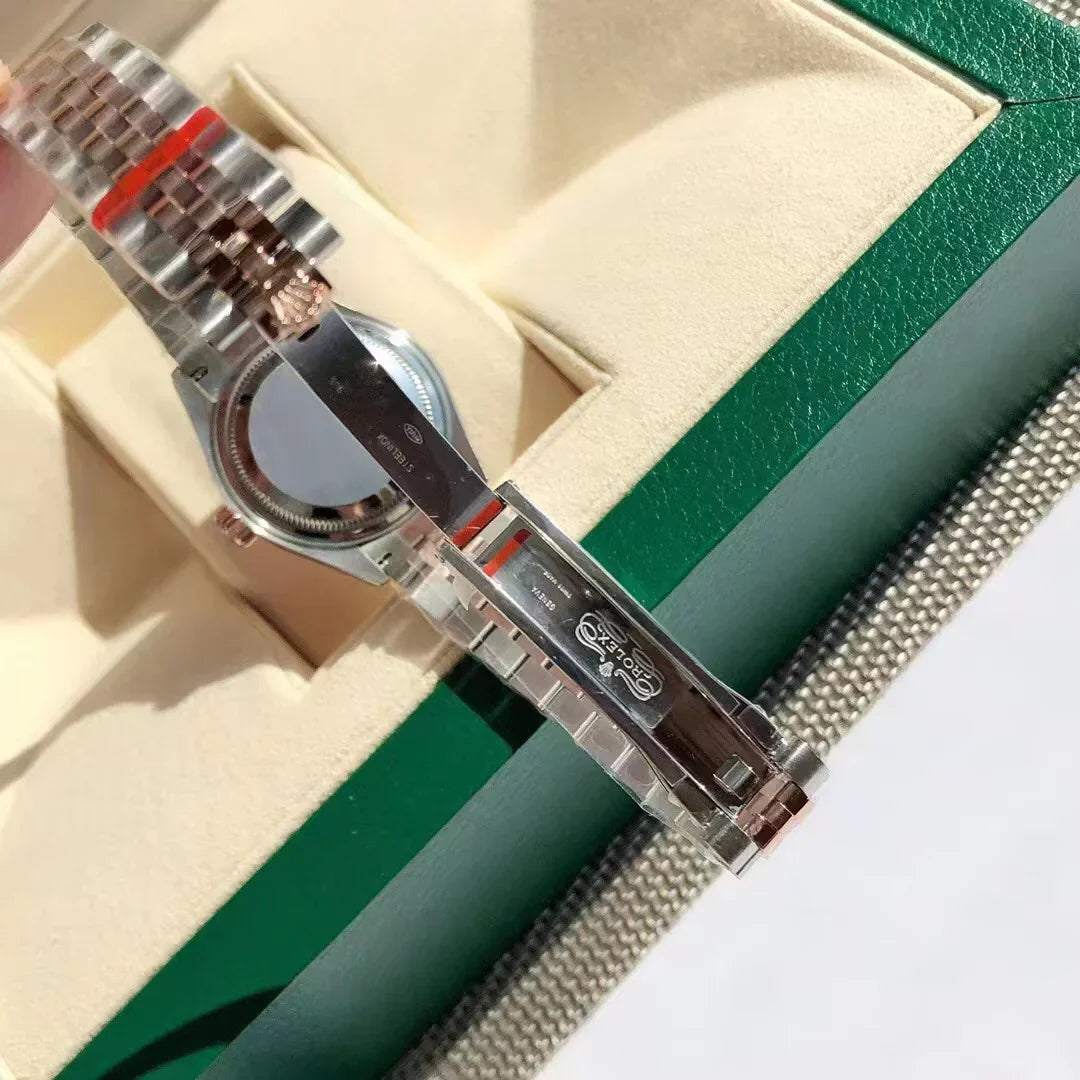 TWO TONE ROSE DIAL WATCH