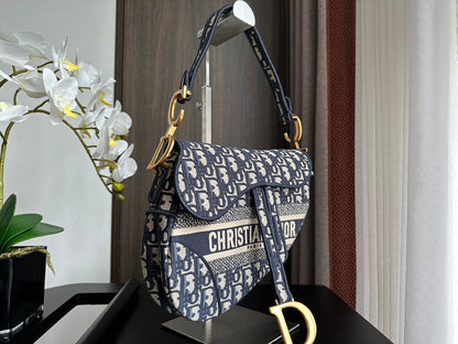 EMBROIDERED BLACK DENIM SADDLE BAG WITH FRINGE
