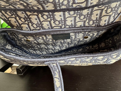 EMBROIDERED BLACK DENIM SADDLE BAG WITH FRINGE