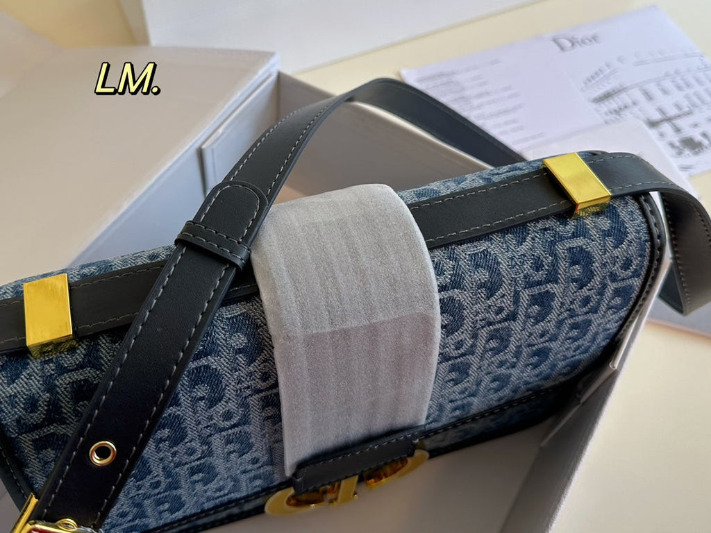 VINTAGE MONOGRAM DENIM SHOULDER BAG – AZURE EDITION