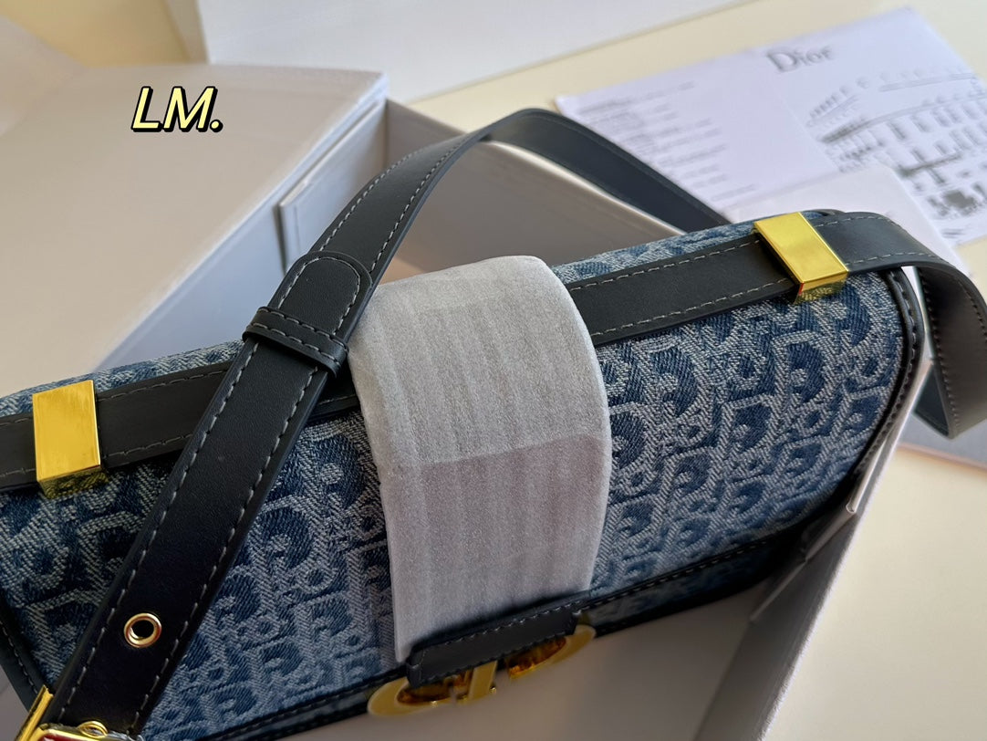 VINTAGE MONOGRAM DENIM SHOULDER BAG – AZURE EDITION