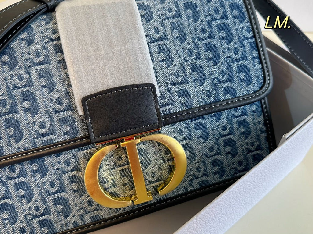 VINTAGE MONOGRAM DENIM SHOULDER BAG – AZURE EDITION