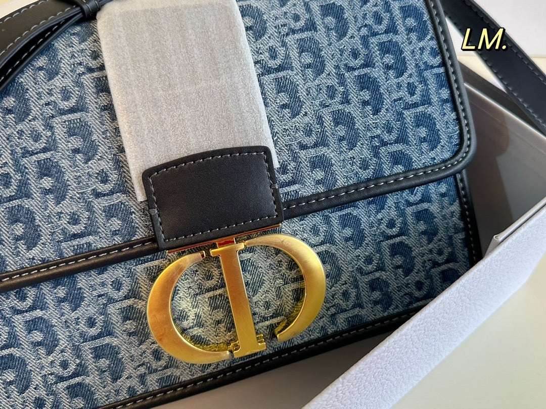 VINTAGE MONOGRAM DENIM SHOULDER BAG – AZURE EDITION