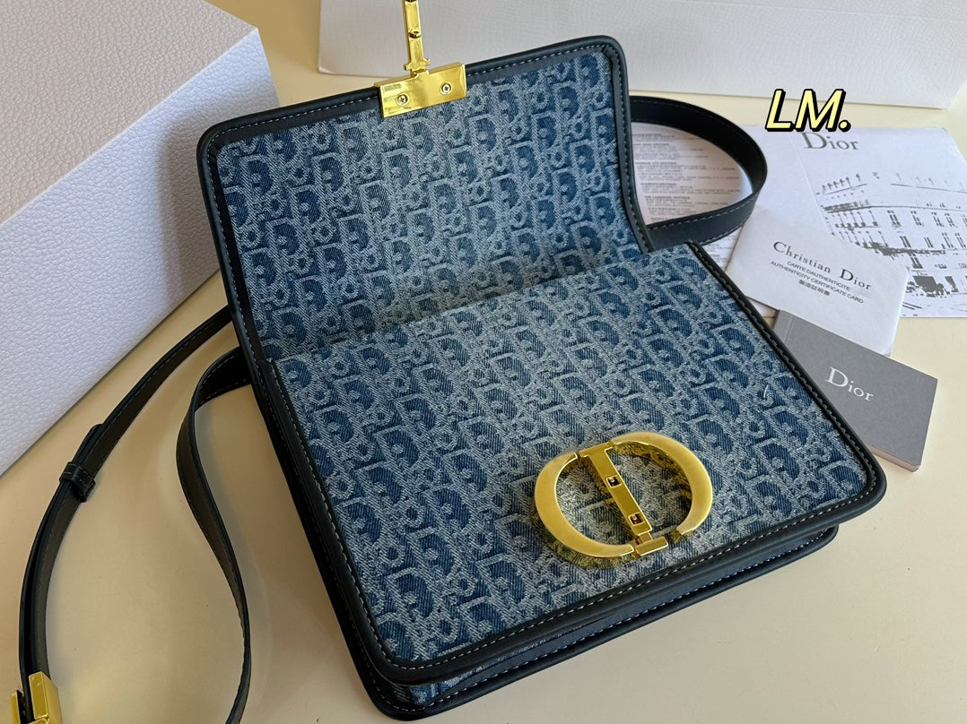 VINTAGE MONOGRAM DENIM SHOULDER BAG – AZURE EDITION