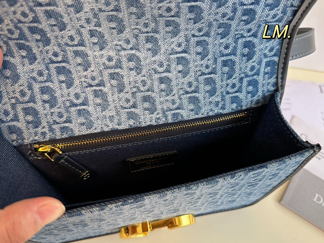 VINTAGE MONOGRAM DENIM SHOULDER BAG – AZURE EDITION