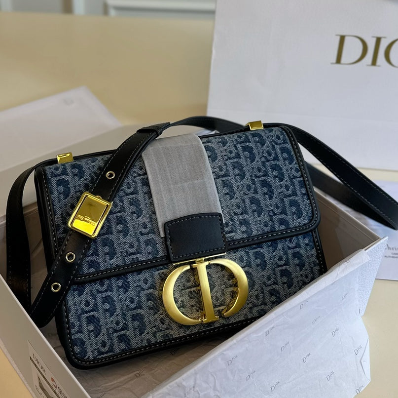 VINTAGE MONOGRAM DENIM SHOULDER BAG – AZURE EDITION