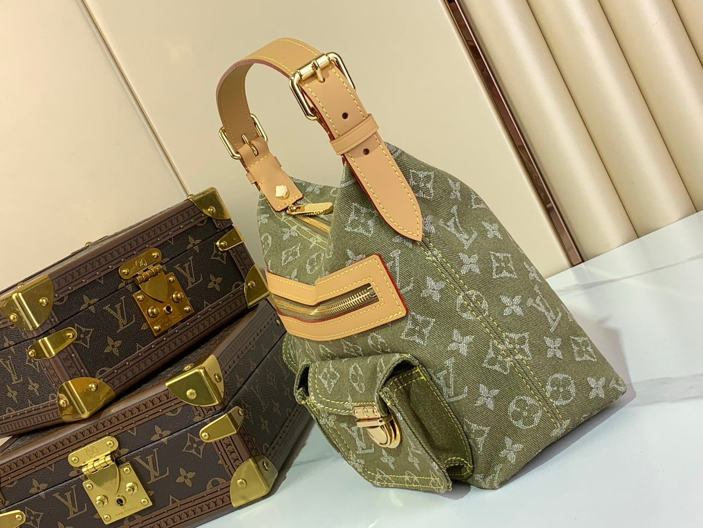 VINTAGE DENIM MESSENGER BAG – MONOGRAM EDITION