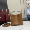 EMBLEM MINI BUCKET BAG BROWN LEATHER