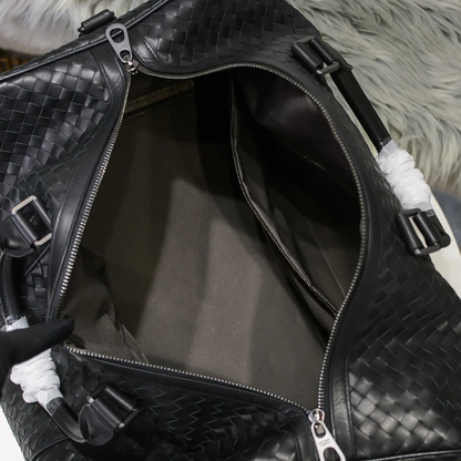 PREMIUM MATTE EBONY TRAVEL DUFFEL WITH ARTISAN TEXTURE