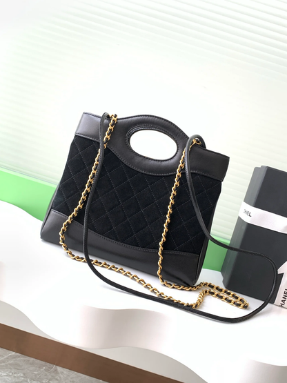 CLASSIC NUBUCK SHEEPSKIN SHOULDER BAG-22CM